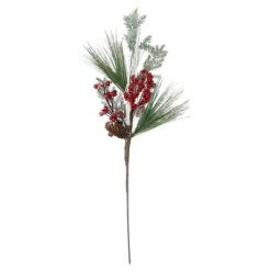 Northlight 31" Green and Red Frosted Artificial Christmas Spray with Berries and Pine Cones -Outdoor Christmas Decorations Sales GUEST 6e280b9f b9cf 4bf4 a97a cfdb77bb7824