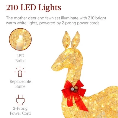 Best Choice Products 2-Piece Lighted Christmas Deer Set Outdoor Yard Decoration with 210 LED Lights, Stakes 4 Best Choice Products 2-Piece Lighted Christmas Deer Set Outdoor Yard Decoration with 210 LED Lights, Stakes - Image 2