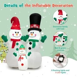 Costway 6FT Inflatable Christmas Snowman Decoration w/ LEDs & Air Blower -Outdoor Christmas Decorations Sales GUEST 6e6b707f a3aa 4c83 a655 1c4172508129