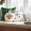 16" Reversible Santa to Snowman Round Christmas Novelty Plush Pillow - Wondershop™
