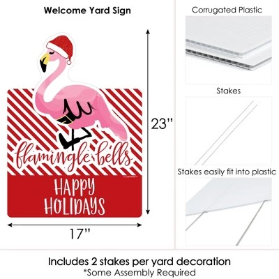 Big Dot of Happiness Flamingle Bells - Party Decorations - Tropical Flamingo Christmas Welcome Yard Sign 8 Big Dot of Happiness Flamingle Bells - Party Decorations - Tropical Flamingo Christmas Welcome Yard Sign - Image 6