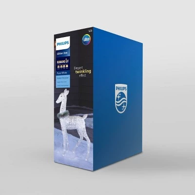 Philips 40" LED Glitter String Doe Novelty Sculpture Light Pure White Twinkle 4 Philips 40" LED Glitter String Doe Novelty Sculpture Light Pure White Twinkle - Image 2