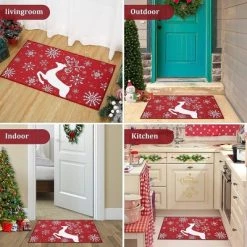 Trinity Christmas Deer Decorative Doormat Xmas Holiday Welcome Door Mat, 17" x 29" -Outdoor Christmas Decorations Sales GUEST 7258f725 1ec7 4f57 9872 4bbff93ce200
