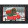 Briarwood Lane Festive Covered Bridge Christmas Doormat Red Pickup Truck Indoor Outdoor 30" x 18" -Outdoor Christmas Decorations Sales GUEST 73163e5e cff9 4f42 9ed9 0fb030b99078