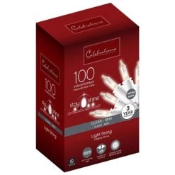 Champ Celebrations Celebrations Stay Shine Incandescent Mini Clear/Warm White 100 ct White String Christmas Lights 33 ft.