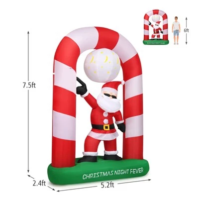 Tangkula 7.5 FT Inflatable Santa Claus Archway Santa Christmas Decorations 4 Tangkula 7.5 FT Inflatable Santa Claus Archway Santa Christmas Decorations - Image 2