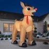 Rudolph The Red-Nosed Reindeer Rudolph the Red Nosed Reindeer Airblown Inflatable Standing w/Scarf Colossal Rudolph, Tall