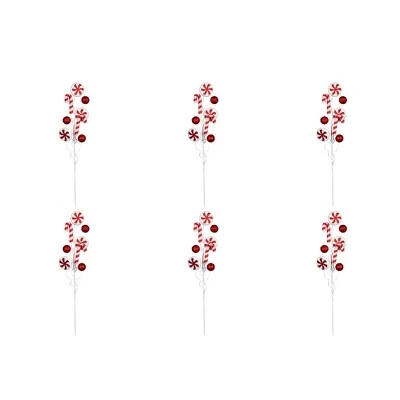 Vickerman Red/White Candy Cane Swirl Artificial Christmas Spray. Includes 6 sprays per pack. 3 Vickerman Red/White Candy Cane Swirl Artificial Christmas Spray. Includes 6 sprays per pack.
