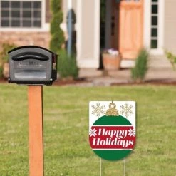 Big Dot of Happiness Ornaments - Outdoor Lawn Sign - Holiday and Christmas Party Yard Sign - 1 Piece