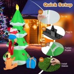 Costway 7 FT Inflatable Christmas Tree with Santa Claus & Dog Self-inflating Decoration -Outdoor Christmas Decorations Sales GUEST 7c5604ec a0e7 41c7 9cee a2d0c5c48ec0