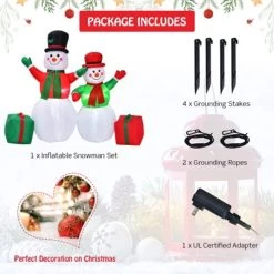 Tangkula Inflatable Christmas Snowman Decoration 5FT & 6FT Blow Up Snowman for Indoor & Outdoor -Outdoor Christmas Decorations Sales GUEST 7c680f21 5e07 4b78 bc08 0628a84266f9