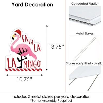Big Dot of Happiness Flamingle Bells - Outdoor Lawn Sign - Tropical Christmas Party Yard Sign - 1 Piece 6 Big Dot of Happiness Flamingle Bells - Outdoor Lawn Sign - Tropical Christmas Party Yard Sign - 1 Piece - Image 4
