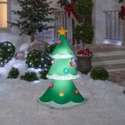 Gemmy 4' Christmas Tree Inflatable Decoration Green