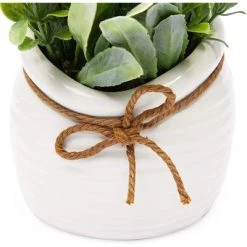 Juvale Artificial Flowers, Fake Faux Plants with Small White Vase for Indoor Room Spring Home Decor, 3.5 x 6 in -Outdoor Christmas Decorations Sales GUEST 7f214440 48cb 4da8 bd3a c14dda44de3e