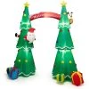 Tangkula 10 FT Inflatable Christmas Tree Archway with Santa Claus Reindeer Gift Boxes Indoor & Outdoor Christmas Decoration