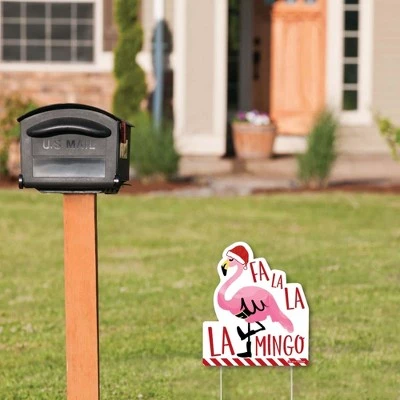 Big Dot of Happiness Flamingle Bells - Outdoor Lawn Sign - Tropical Christmas Party Yard Sign - 1 Piece 3 Big Dot of Happiness Flamingle Bells - Outdoor Lawn Sign - Tropical Christmas Party Yard Sign - 1 Piece