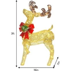 Joiedomi 3ft Head Up Fabric Gold Reindeer Buck 8 Joiedomi 3ft Head Up Fabric Gold Reindeer Buck -Outdoor Christmas Decorations Sales GUEST 80a4fec7 81a7 466b a790 290be5536190