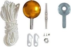 Twinkly 19.7 Foot Aluminum Interlocking Pole Set with Ground Stakes, Rope, and Shining Topper for Twinkly Light-Up Tree