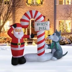 A Holiday Company 6ft Tall Santa's Doggy Dare, 6 ft Tall, Multi