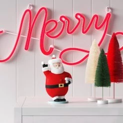 10" Neon Style 'Merry' Christmas Novelty Silhouette Light Red - Wondershop™