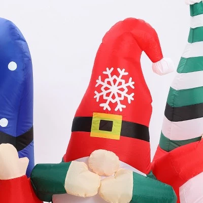 LuxenHome 6Ft L Gnome Elf Trio Outdoor Holiday Inflatable with LED lights 14 LuxenHome 6Ft L Gnome Elf Trio Outdoor Holiday Inflatable with LED lights - Image 12