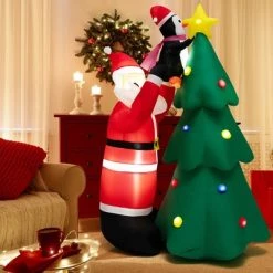 Costway 6 FT Inflatable Christmas Tree & Santa Claus w/ LEDs & Air Blower -Outdoor Christmas Decorations Sales GUEST 893a497e 5a72 4e02 b440 e866ac2585e0