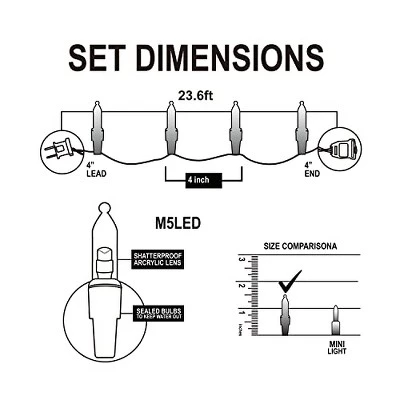 Joiedomi 2x100 Red & Green M5 LED Green Wire String Lights 4 Joiedomi 2x100 Red & Green M5 LED Green Wire String Lights - Image 2
