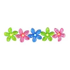 Northlight Set of 10 Pink, Blue and Green Flower Patio and Garden Novelty Lights 2.5