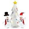 Costway 6FT Christmas Inflatable Double Snowmen & Tree w/ Built-in Rotating LED Lights