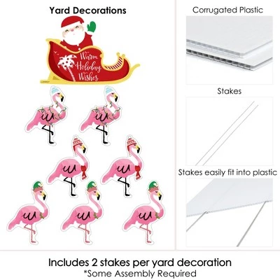 Big Dot of Happiness Flamingle Bells - Yard Sign and Outdoor Lawn Decorations - Tropical Flamingo Christmas Yard Signs - Set of 8 5 Big Dot of Happiness Flamingle Bells - Yard Sign and Outdoor Lawn Decorations - Tropical Flamingo Christmas Yard Signs - Set of 8 - Image 3