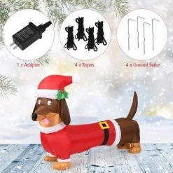Costway 5 FT Inflatable Christmas Dog w/ LED Lights Blow Up Outdoor Yard Lawn Decoration -Outdoor Christmas Decorations Sales GUEST 8ea6f8b3 c882 45cc a1e2 f18deba93587
