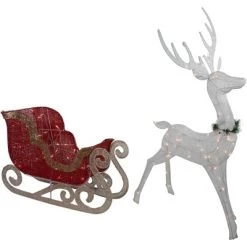 Northlight 51" Lighted White Reindeer with Sleigh Christmas Decoration 9 Northlight 51" Lighted White Reindeer with Sleigh Christmas Decoration -Outdoor Christmas Decorations Sales GUEST 8ef0593f b960 40a3 acde 8a3510ddbf59