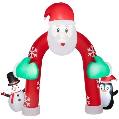 Costway 10FT Inflatable Christmas Santa Archway Decoration with Snowman Penguin LED Lights 11 Costway 10FT Inflatable Christmas Santa Archway Decoration with Snowman Penguin LED Lights - Image 9