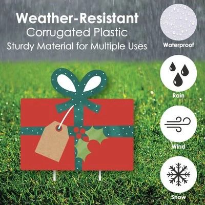 Big Dot of Happiness Happy Holiday Presents - Lawn Decorations - Outdoor Christmas Party Yard Decorations - 10 Piece 5 Big Dot of Happiness Happy Holiday Presents - Lawn Decorations - Outdoor Christmas Party Yard Decorations - 10 Piece - Image 3