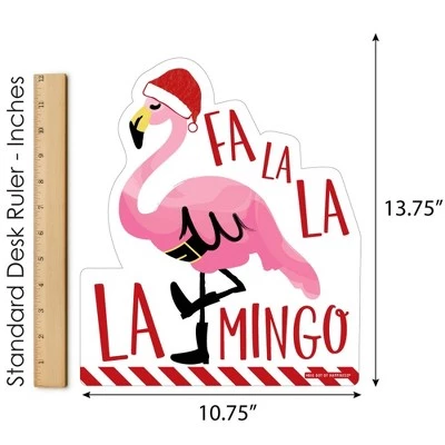 Big Dot of Happiness Flamingle Bells - Outdoor Lawn Sign - Tropical Christmas Party Yard Sign - 1 Piece 5 Big Dot of Happiness Flamingle Bells - Outdoor Lawn Sign - Tropical Christmas Party Yard Sign - 1 Piece - Image 3