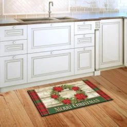 Poinsettia Wreath Christmas Doormat Plaid Indoor Outdoor 30" x 18" Briarwood Lane -Outdoor Christmas Decorations Sales GUEST 95b66ed7 327f 4527 9c63 4e9dde60fe80
