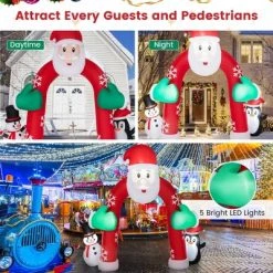 Costway 10FT Inflatable Christmas Santa Archway Decoration with Snowman Penguin LED Lights 13 Costway 10FT Inflatable Christmas Santa Archway Decoration with Snowman Penguin LED Lights -Outdoor Christmas Decorations Sales GUEST 96d4758d 7182 4282 a30f c1df6acc14ea