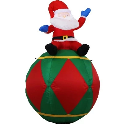 Sunnydaze Decor Sunnydaze 6 Foot Self Inflatable Blow Up Santa Claus Sitting on Ball Outdoor Holiday Christmas Lawn Decoration with LED Lights 4 Sunnydaze Decor Sunnydaze 6 Foot Self Inflatable Blow Up Santa Claus Sitting on Ball Outdoor Holiday Christmas Lawn Decoration with LED Lights - Image 2