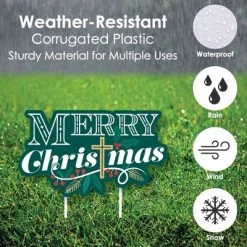 Big Dot of Happiness Religious Christmas - Cross Lawn Decorations - Outdoor Merry Christmas Cross Yard Decorations - 10 Piece -Outdoor Christmas Decorations Sales GUEST 993cb20f dcdd 44ba 94f2 28035045754a