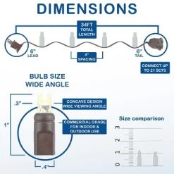 Novelty Lights Inc Novelty Lights LED Christmas String Lights Light Set 100 Mini Bulbs (Brown Wire, 34 Feet) -Outdoor Christmas Decorations Sales GUEST 9a8a93cd 6011 4994 b94b 29a110a206c8