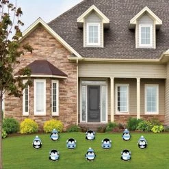 Big Dot of Happiness Winter Penguins - Lawn Decorations - Outdoor Holiday and Christmas Party Yard Decorations - 10 Piece