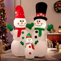 Costway 6FT Inflatable Christmas Snowman Decoration w/ LEDs & Air Blower -Outdoor Christmas Decorations Sales GUEST 9caa908d aec8 4293 a645 8989057c5cfc