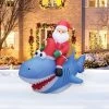 A Holiday Company 9ft Wide Santa on Shark, 5 ft Tall, Multi -Outdoor Christmas Decorations Sales GUEST 9ce20812 2cba 4d71 a57e 1741ae801531