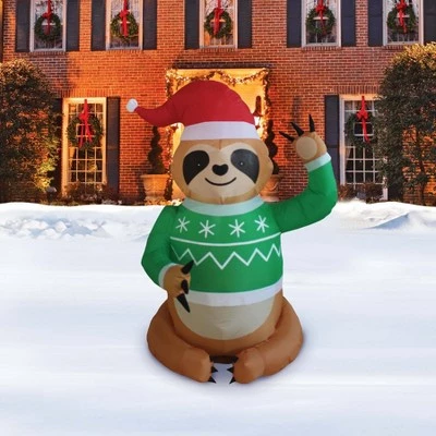 A Holiday Company 4ft Tall Sweater Sloth, 4 ft Tall, Multi 4 A Holiday Company 4ft Tall Sweater Sloth, 4 ft Tall, Multi - Image 2