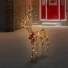 Northlight 47" LED Lighted Standing Rattan Reindeer Outdoor Christmas Decoration