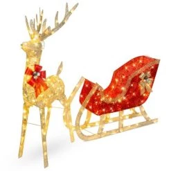Best Choice Products Lighted Christmas 4ft Reindeer & Sleigh Outdoor Yard Decoration Set w/ 205 LED Lights, Stakes 16 Best Choice Products Lighted Christmas 4ft Reindeer & Sleigh Outdoor Yard Decoration Set w/ 205 LED Lights, Stakes -Outdoor Christmas Decorations Sales GUEST 9f64557b b6bc 4fc4 8034 666dfa331e0c