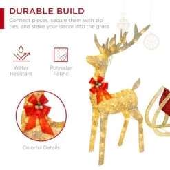 Best Choice Products Lighted Christmas 4ft Reindeer & Sleigh Outdoor Yard Decoration Set w/ 205 LED Lights, Stakes 14 Best Choice Products Lighted Christmas 4ft Reindeer & Sleigh Outdoor Yard Decoration Set w/ 205 LED Lights, Stakes -Outdoor Christmas Decorations Sales GUEST a05daa7e 9885 4ada a571 d415ea7cc5f1