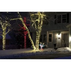 32-Inch Pre-Lit Candy Cane Lane Penguin Christmas Yard Decoration, 35 Lights