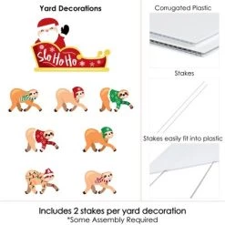 Big Dot of Happiness Sloth Christmas Santa Sleigh - Yard Sign and Outdoor Lawn Decorations - Merry Slothmas Holiday Party Yard Signs - Set of 8 -Outdoor Christmas Decorations Sales GUEST a2a9b63e 12a4 46b5 9bdb 9cefa257ebac