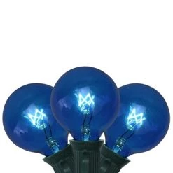 Northlight 10-Count Blue G50 Globe Christmas Patio Lights- 9ft, Green Wire